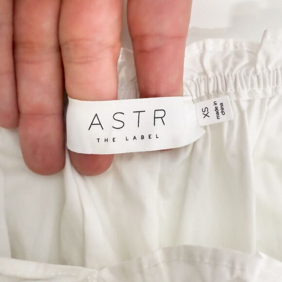 ASTR The Label Short Sleeve Cinched Bust Midi Dress White Sz XS 100% Cotton - Picture 7 of 11